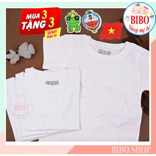 01 Áo thun trắng cho bé TAY NGẮN vải cotton mềm mịn mặc rất mát, bé mặc lên phom dáng đẹp _FANY