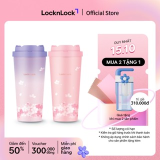 Bình giữ nhiệt Lock&Lock Energetic one-touch tumbler 550ml và 400ml LHC3249 (phiên bản Peach Blossom)