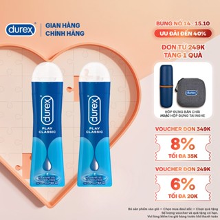  Combo 2 Gel bôi trơn Durex Classic gốc nước - Bao bì mới, cải tiến công thức thêm mượt mà, 50ML/chai