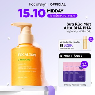 Sữa Rửa Mặt Sủi Bọt Focalskin Giảm Mụn Đầu Đen AHA BHA PHA Làm Sạch Sâu Kiềm Dầu - Da Dầu Mụn 120g