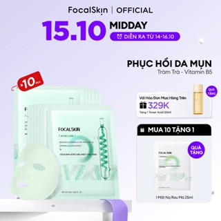 [COMBO 10 MIẾNG] FOCALSKIN Mặt Nạ Tràm trà Úc B5 Ngải Cứu Bạc Hà Hỗ Trợ Giảm Mụn Hiệu Quả 25ml