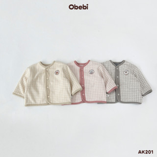  Áo Khoác Dạ Kẻ Obebi Hai Mặt Giữ Ấm Thời Trang Thu Đông Cho Bé Trai Bé Gái từ 8kg - 23kg AK201 
