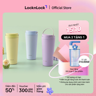 Bình giữ nhiệt LocknLock Bucket One-Touch LHC3345 có quai dung tích 550ml thép không gỉ - 3 màu