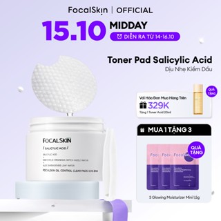 FOCALSKIN Toner Pad Tẩy Tế Bào Chết BHA / SALICYLIC ACID Lành Tính Kiềm Dầu Giảm Mụn | Hộp 60M