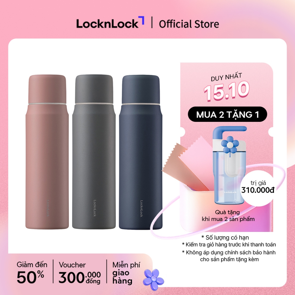 Bình giữ nhiệt Lock&Lock Maman cup vacuum 505ml LHC1487 (Hồng, Xám, Xanh)