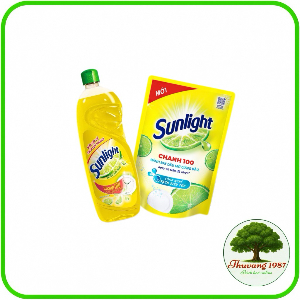 Nước rửa chén Sunlight chanh chai/túi 750g sạch dầu mỡ