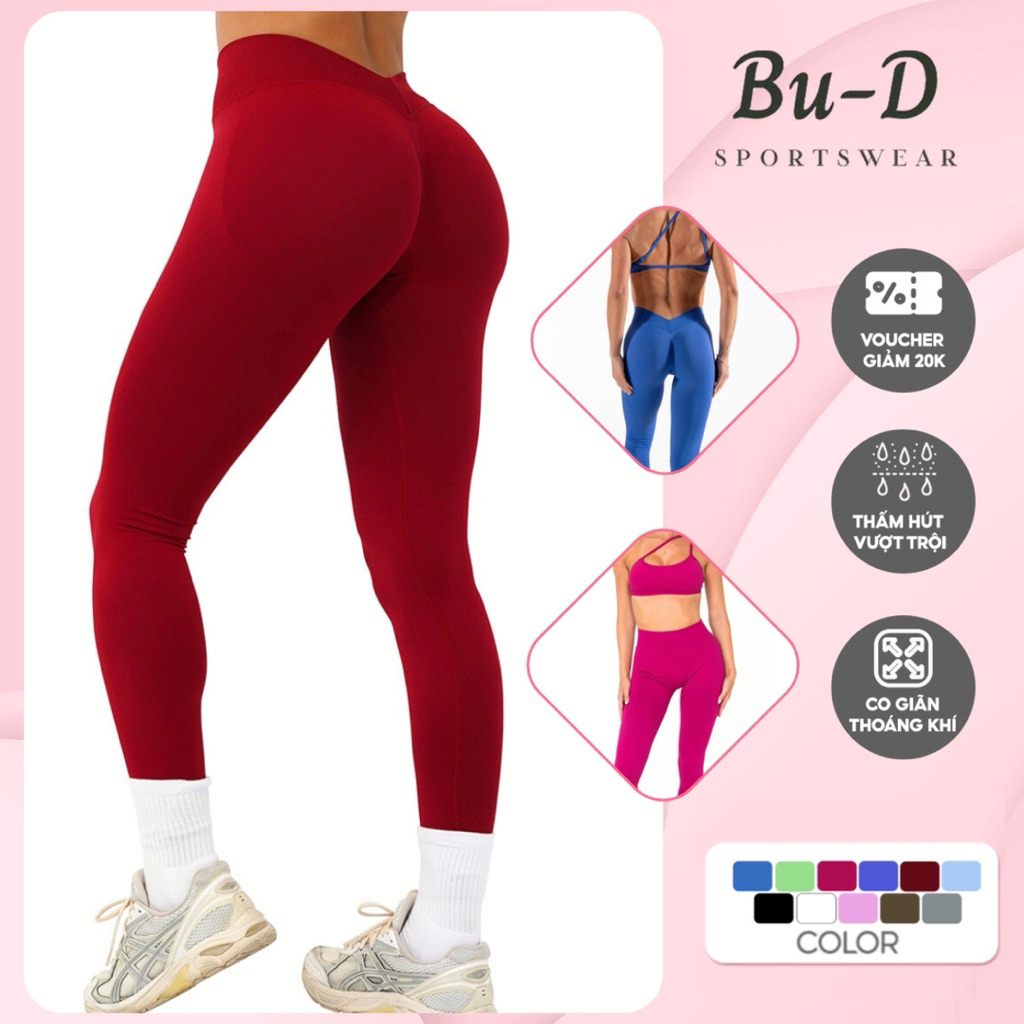 Đồ tập gym, yoga, thể thao nữ Vback legging chun mông, áo 2 dây co giãn thấm hút tốt (mã Vback dài)