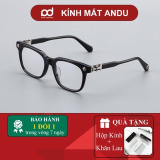  Gọng kính cận thời trang nam nữ ANDU hoạ tiết cổ điển dáng vuông nhựa cao cấp - 2273 