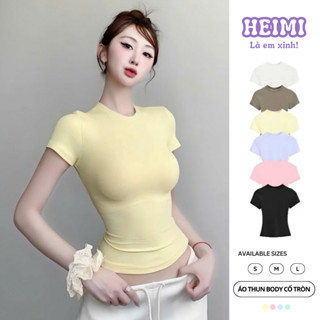 Áo Thun Trơn Form Ôm HEIMI, Áo Thun Baby Tee Basic Đủ Màu Chất Thun Co Giãn Thoáng Mát