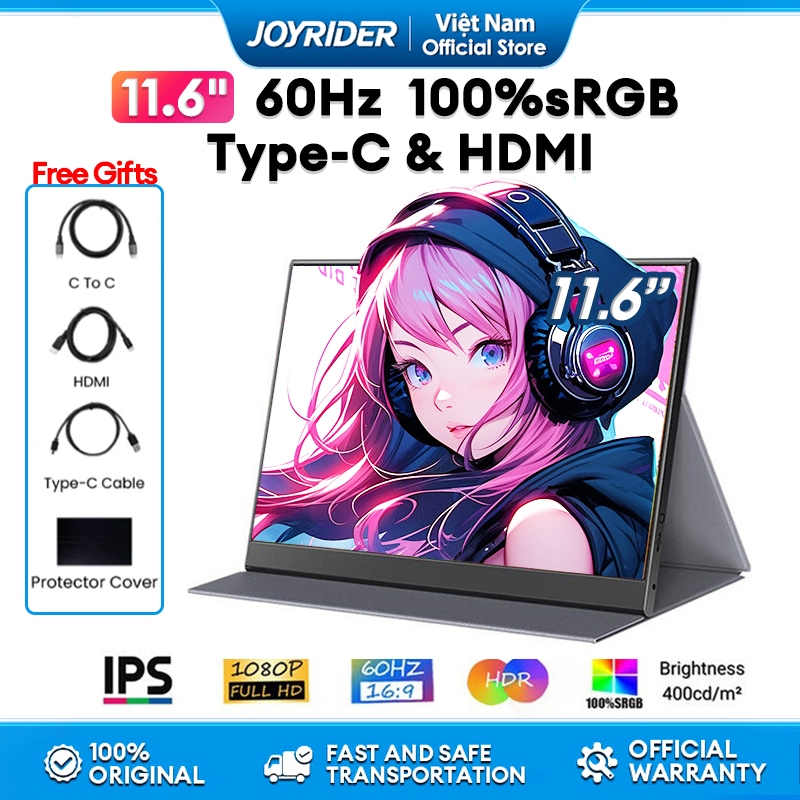 Màn hình di động 15.6 inch 60Hz Màn hình cầm tay Full HD Màn hình chơi game IPS hỗ trợ TYPE-C & HDMI