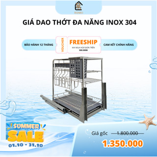  Giá Đựng Dao Thớt Và Gia Vị Chất Liệu INOX 304 CAO CẤP Có Sẵn Ray Âm Giảm Chấn Thiết Kế Thông Minh Dễ Dàng Sử Dụng 