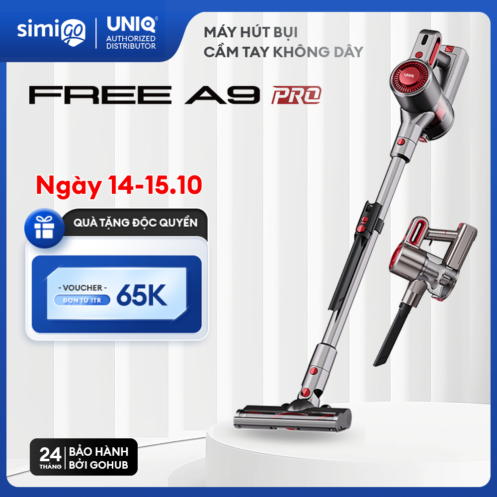 Máy hút bụi cầm tay không dây UNIQ Free A9 Pro máy hút bụi giường nệm gia đình đa năng cây hút bụi xe ô tô ga sofa mini