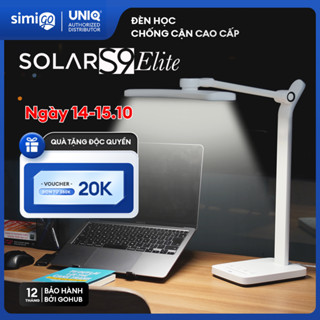Đèn học để bàn chống cận thị cao cấp UNIQ Solar S9 Elite đèn led bàn làm việc đọc sách cho bé tích hợp đồng hồ podomoro