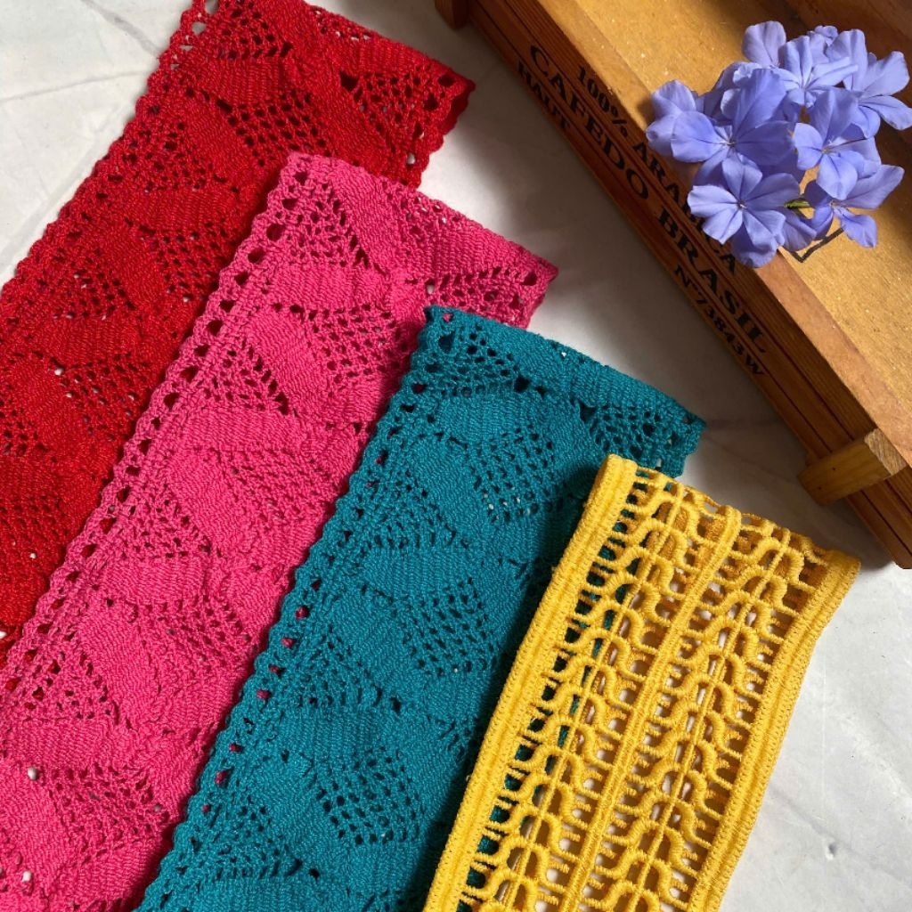 Ren chỉ cotton trang trí ,có 6 màu, size 7cm ( 3  mét)