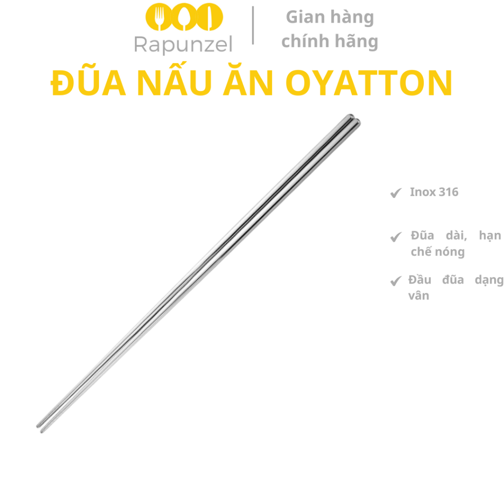 Đũa inox dài nấu ăn, đũa inox nấu ăn, đũa nấu ăn, đũa OYATTON, đũa dài, đũa inox dài, đũa nấu