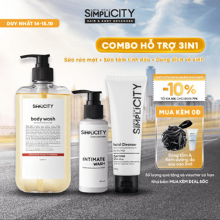 Combo Sữa rửa mặt 3 tác động 100G, Sữa tắm tinh dầu ngăn mùi 500ml & Dung dịch vệ sinh 80ml