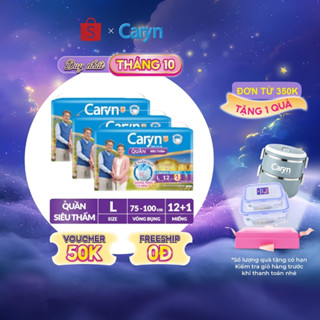 [V] [TẶNG KÈM 6 MIẾNG] Bộ 3 Tã/Bỉm Quần Người Lớn Caryn siêu thấm dành Cho Người Già Size M/L/XL