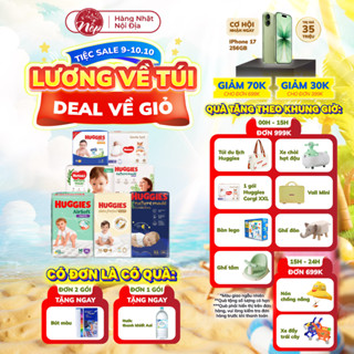 [DK] [TỔNG] Bỉm Tã dán quần HUGGIES NATURE MADE size M58/L44/XL 38/XXL26/S82/NB60 - nepshop1