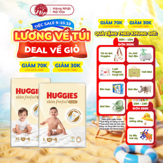 Tã bỉm dán quần Huggies Skin Perfect Mega Jumbo với 2 vùng thấm giảm kích ứng da - nepshop1
