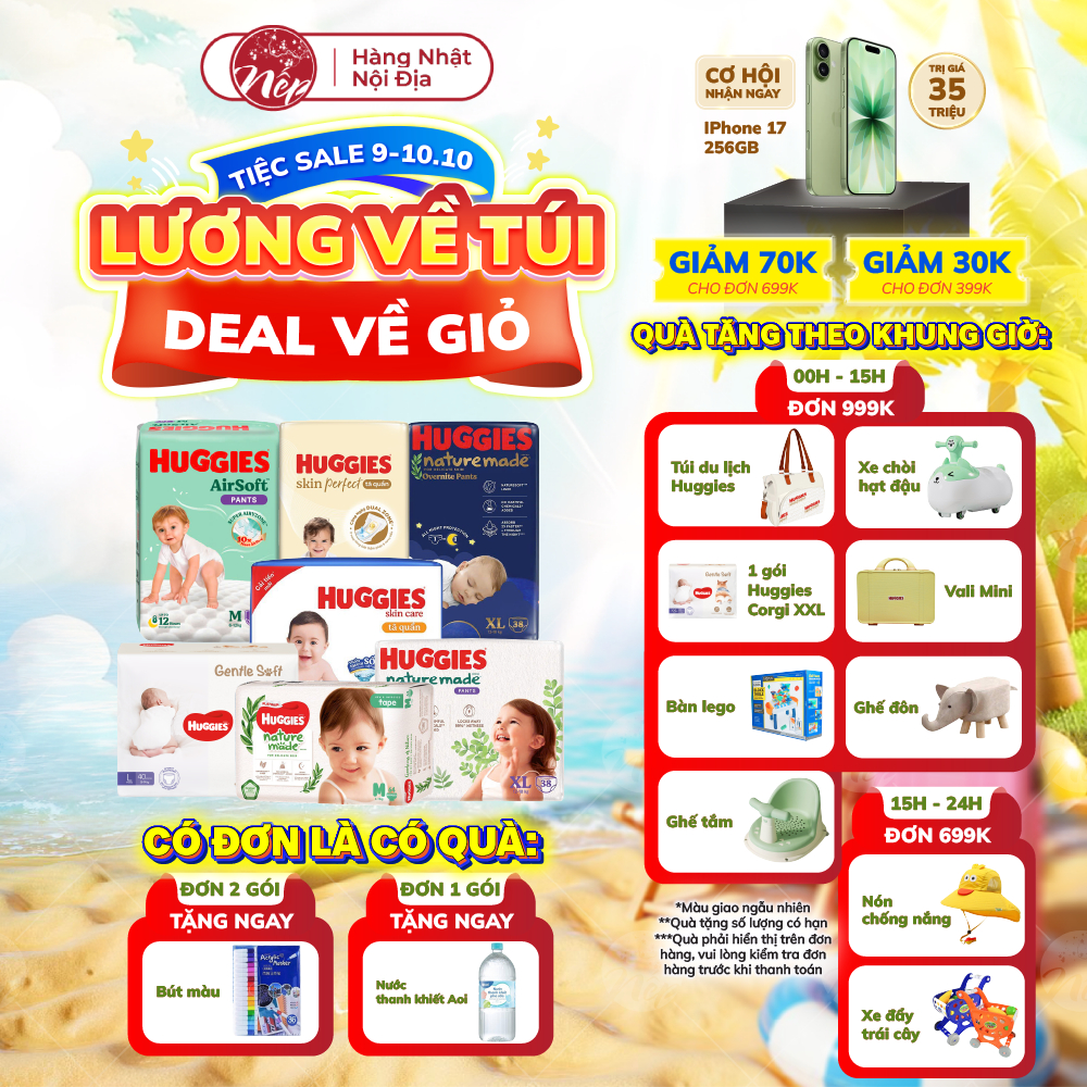 [TỔNG] Bỉm/tã dán/quần Huggies Platinum Nature Made Size NB60/S82/M64/L54/XL44/XXL26 - nepshop1