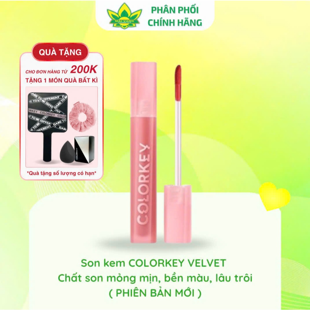 [Hàng Chính Hãng] Son Kem Lì Colorkey Airy Velvet Lip Lacquer 3g Chất Son Mịn Mượt Bền Màu Lâu Trôi