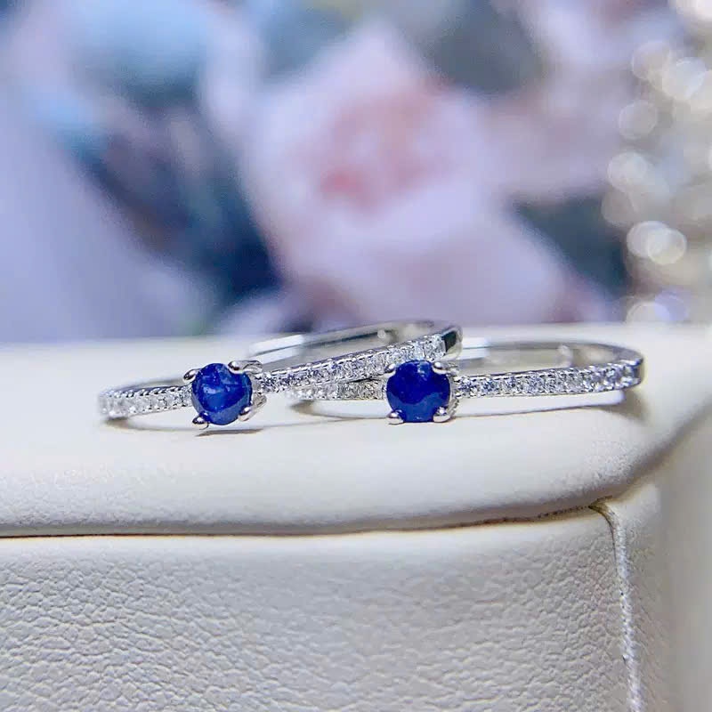 Nhẫn N66 bạc 925 freesize, mặt saphia