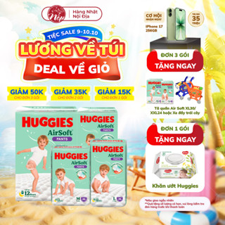 Bỉm Tã Quần Huggies Airsoft Siêu Mềm Thoáng - Thấm Hút 12H - Size M/L/XL/XXL - nepshop1