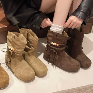 ( TẶNG TẤT ) giầy Bốt cao Nữ socola kèm video