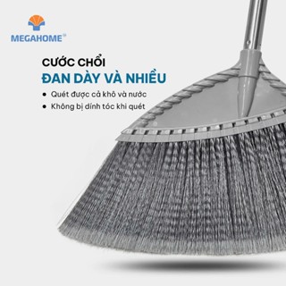 Chổi Nhựa Quét Nhà Quét Nước Homebroom X3 MEGAHOME, Thân Chổi Inox, Sợi Cước Mềm Mại Không Dính Tóc