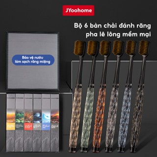 COMBO 6 Bàn chải đánh răng Pha Lê than tre lông mềm JYoohome Bàn chài bảo vệ nướu nhạy cảm sạch sâu