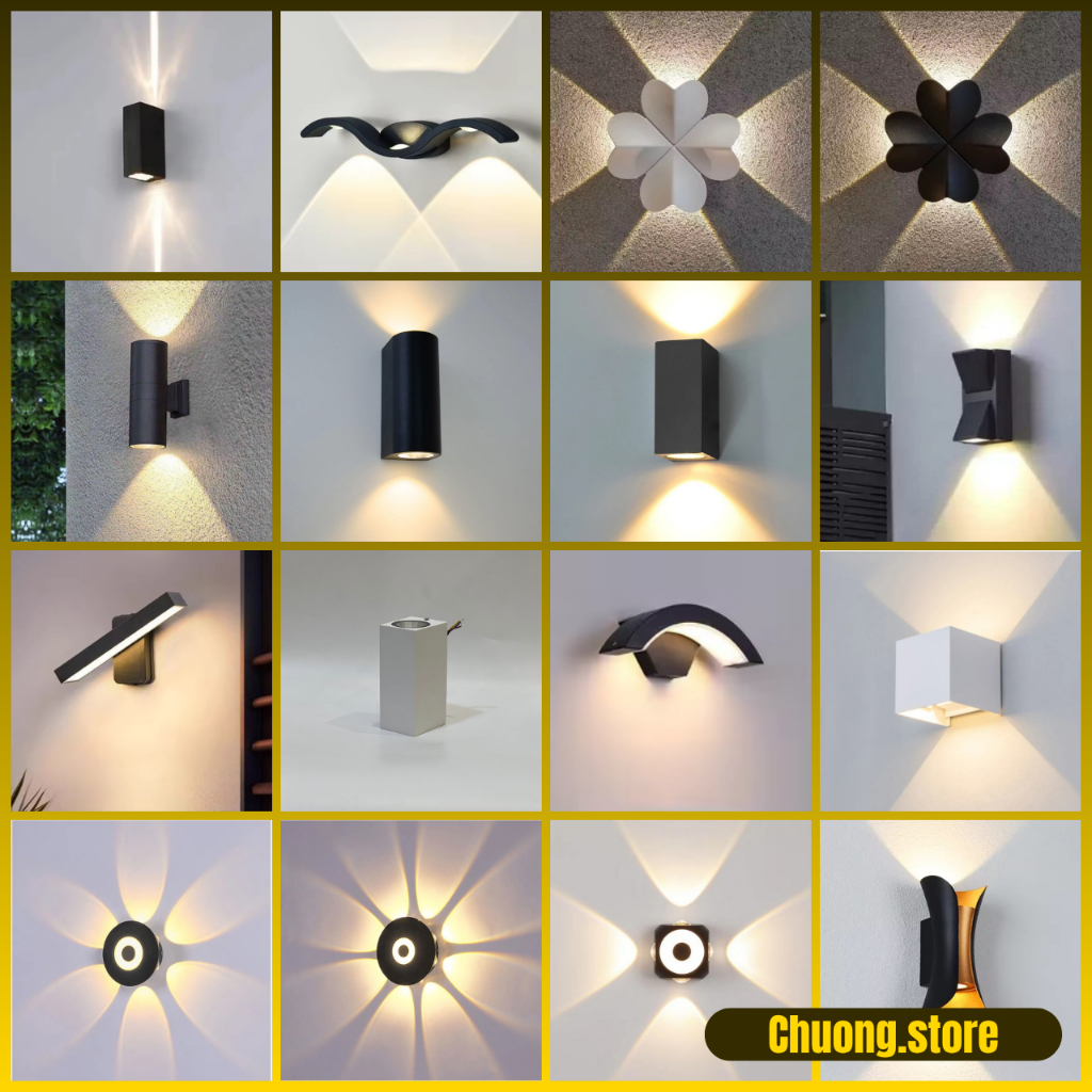  Đèn trang trí hắt tường vỏ nhôm chống nước IP65 sử dụng được ngoài trời 