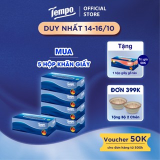 [MUA 5 HỘP TẶNG 1 HỘP] Khăn Giấy Hộp Cao Cấp Tempo Box Facial, Thương Hiệu Đức An Toàn Cho Da