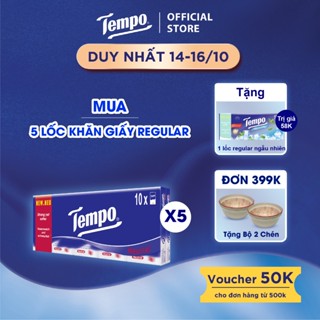 [MUA 5 LỐC TẶNG 1 LỐC REGULAR] Khăn Giấy Bỏ Túi Regular Cao Cấp Tempo - 4 Lớp Bền Dai - Thương Hiệu Đức