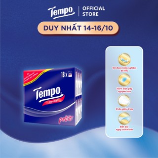 [LỐC 18 GÓI] Khăn Giấy Bỏ Túi Cao Cấp Tempo Petit - 4 Lớp Bền Dai, Được Kiểm Nghiệm Da Liễu - Thương Hiệu Đức