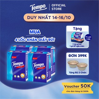 [MUA 4 LỐC TẶNG 1 HỘP GIẤY] Khăn Giấy Rút 4 Lớp Tempo Cao Cấp Bền Dai - Thương Hiệu Đức