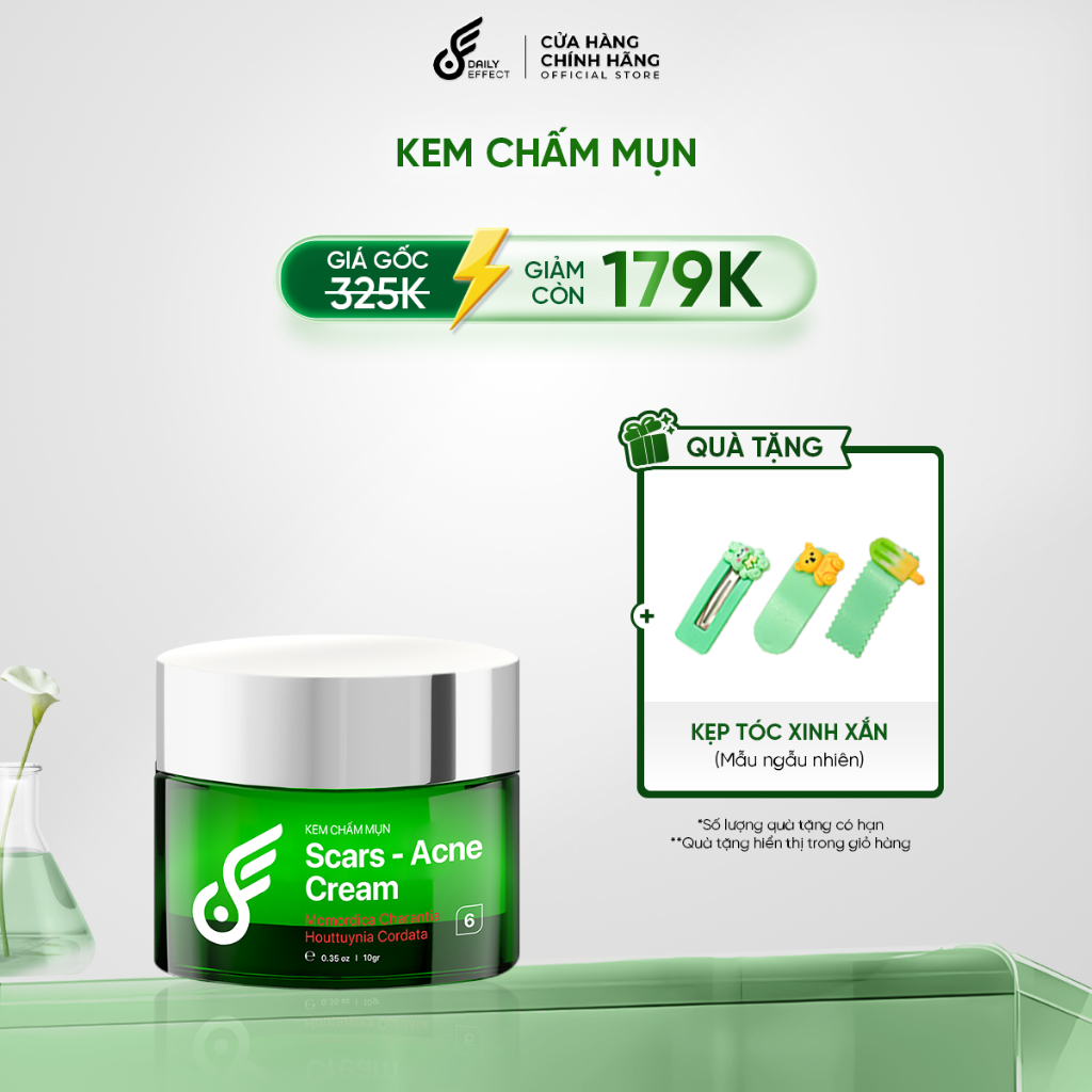 Kem Chấm Mụn DAILY EFFECT Khổ Qua Rừng & Rau Diếp Cá - DAILY ACNE CREAM 10g