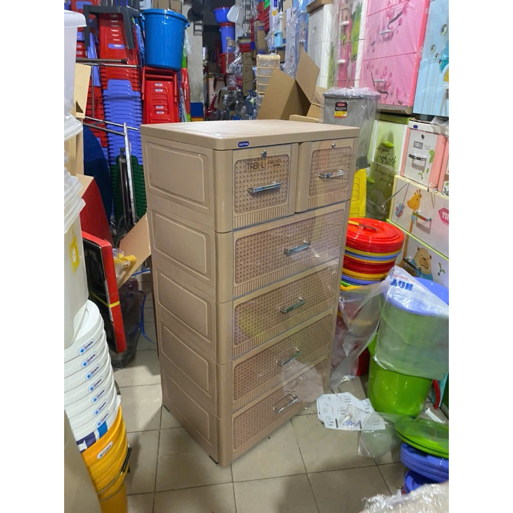 Tủ nhựa duy Tân 7 tấc TABI-l 5 ngăn , tủ nhựa duy Tân 5 tầng 6 ngăn , tủ nhựa 7 tấc  duy Tân màu nâu