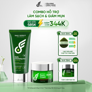 BỘ ĐÔI Gel Rửa Mặt & Kem Ngừa Mụn Tạm Biệt Mụn và Bảo Vệ Da Ngừa Dầu Nhờn Thừa DAILY EFFECT