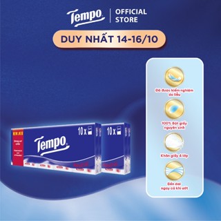 [COMBO 2 LỐC] Khăn Giấy Bỏ Túi Regular 10 Cao Cấp Tempo - 4 Lớp Bền Dai - Thương Hiệu Đức