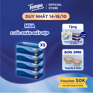 [MUA 5 LỐC KHĂN HỘP TẶNG 2 HỘP + 1 TÚI LINEN] Khăn Giấy Hộp Rút Cao Cấp Tempo 3 Lớp Bền Dai Thương Hiệu Đức
