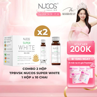 [2 Hộp] TPBVSK Nước Uống Collagen Nucos Super White Hỗ Trợ Dưỡng Trắng Da Mờ Thâm Nám [2hx10cx50ml]