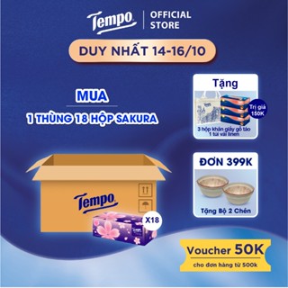 [MUA THÙNG 18 HỘP TẶNG 3 HỘP + 1 LY] Khăn Giấy Rút Cao Cấp Tempo SAKURA - 3 Lớp Bền Dai, Thương hiệu Đức -