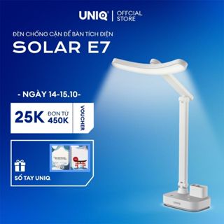 Đèn đọc sách để bàn làm việc UNIQ Solar E7 đèn học chống cận  thị tích điện LED bảo vệ mắt cho bé sạc pin