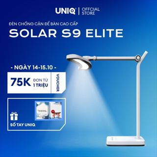 Đèn led để bàn làm việc cao cấp UNIQ Solar S9 Elite đèn học đọc sách chống cận thị cho bé tích hợp đồng hồ podomoro