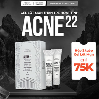 Hộp 2 tuýp 40G gel lột mụn than tre hoạt tính ACNE 22, mặt nạ lột mụn đầu đen sạch sâu