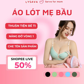 Áo ngực cho bé bú chất thun tăm nâng ngực chống chảy xệ Lysava, áo ngực bầu cúc mở ngang Bigsize AL2