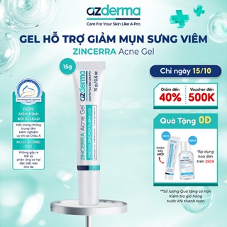 Gel hỗ trợ giảm mụn sưng viêm Azderma Zincerra Acne Gel 15g, hỗ trợ gom cồi mụn,giảm sưng đau,ngăn ngừa mụn
