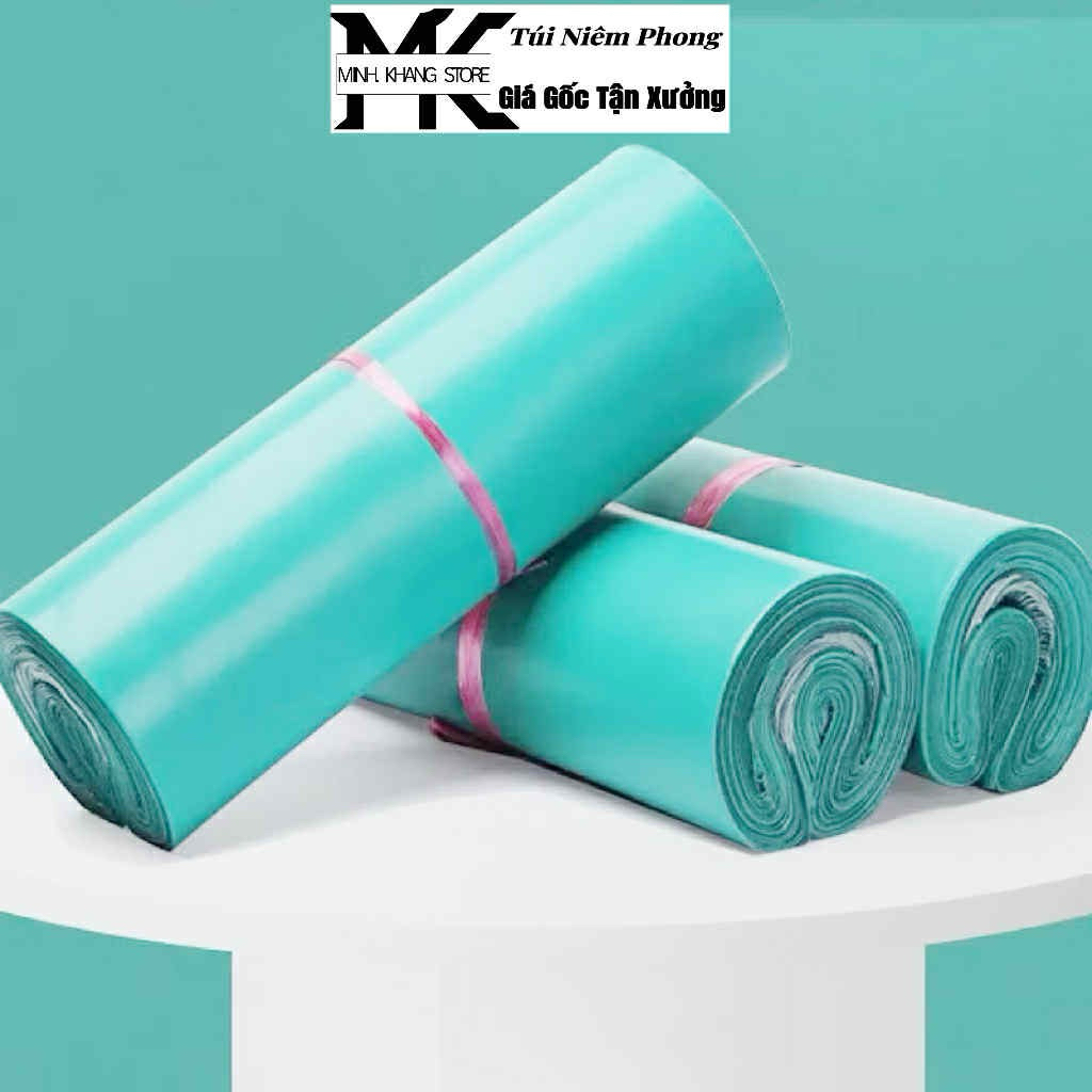 {1Kg} Túi Gói Hàng Niêm Phong Màu Xanh Mint,Túi Gói Hàng Niêm Phong Minh Khang,Siêu Dai,Siêu Dính Ui Ui