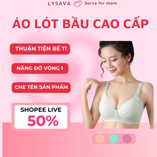 Áo lót mẹ bầu chất liệu nơ tăm cao cấp Lysava, áo lót ngực bầu chống chảy sệ không gọng bigsize AL6