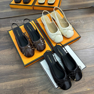    Giày Dép Huyền My   Giày sục bệt nữ mũi tròn hở gót phối nơ hàng full hộp - TA61 